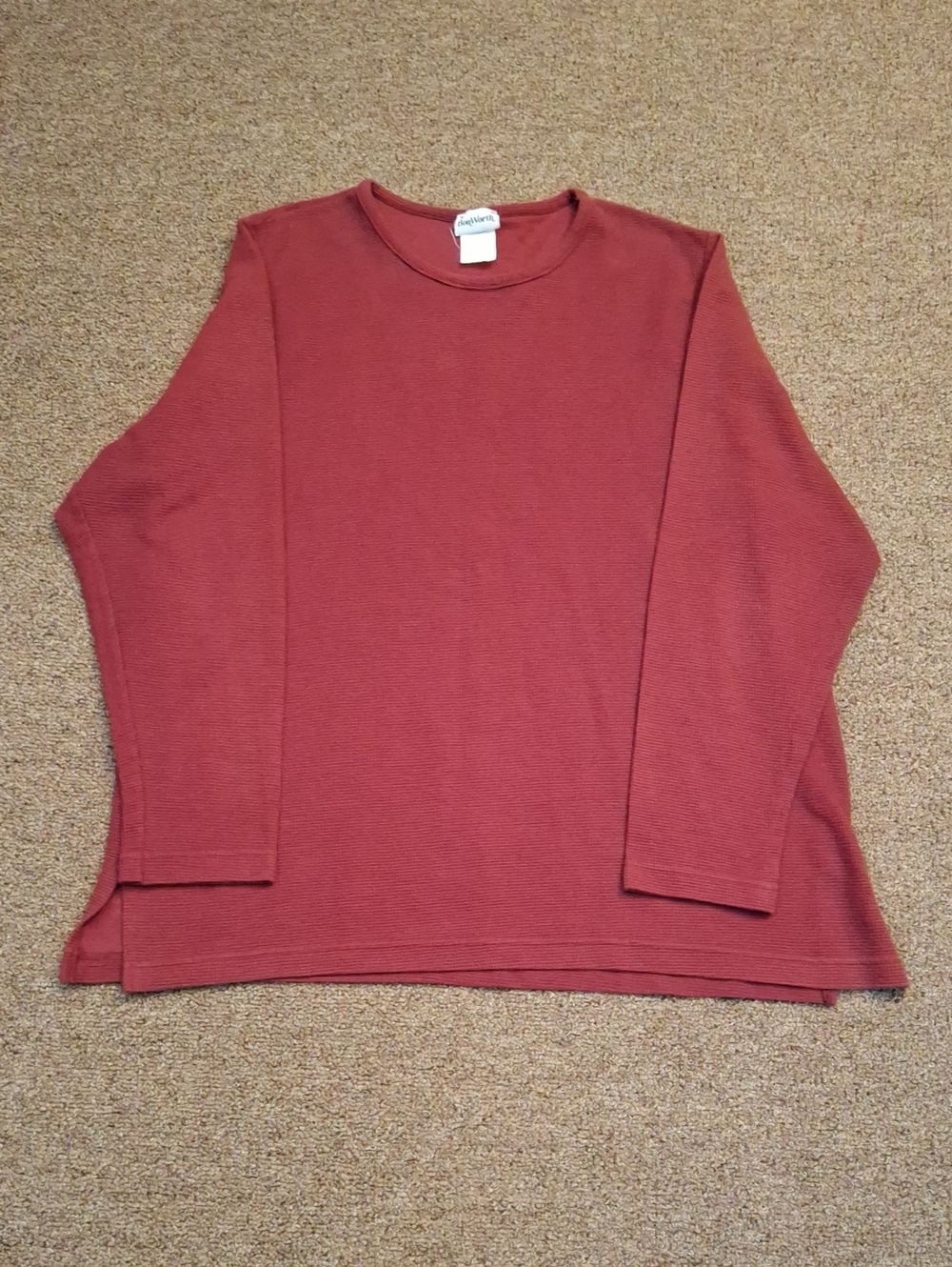BonWorth Mens Long Sleeve Crewneck Thermal Top - Burgundy Sz Large